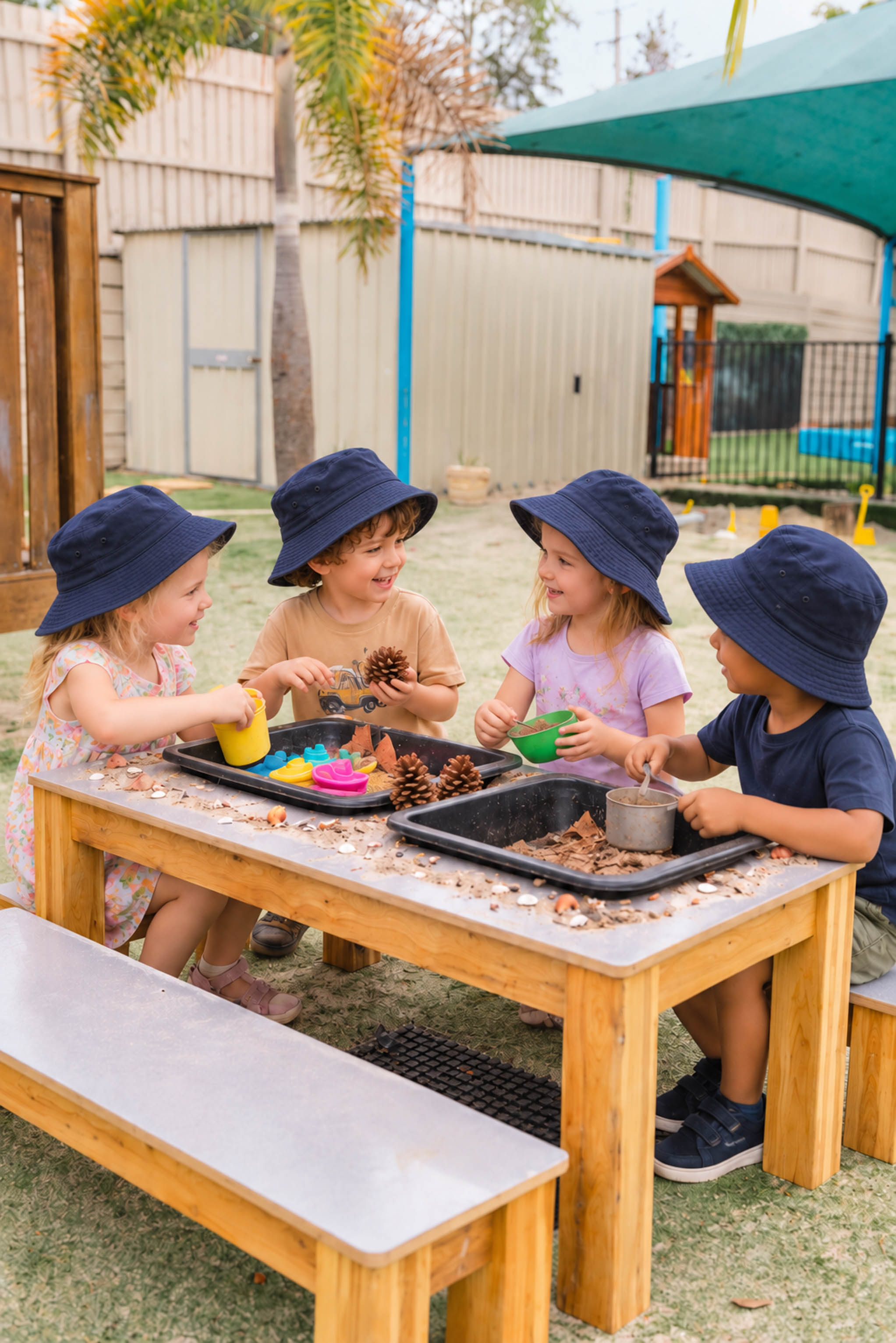 An educator building a trusting relationship with children