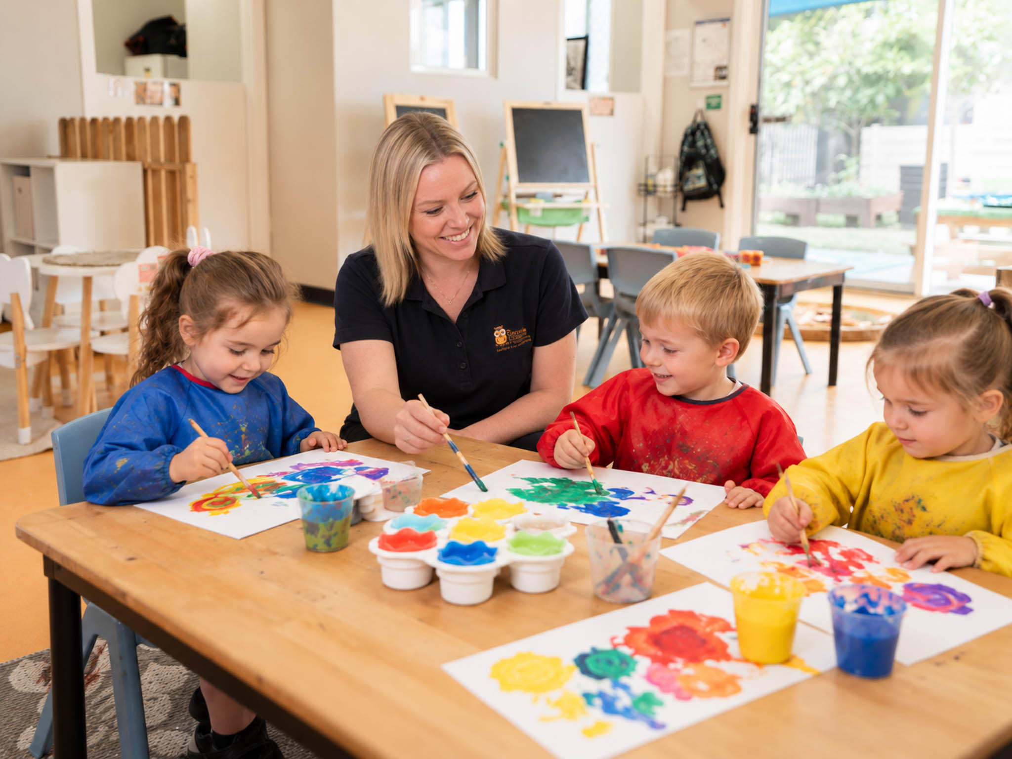 Children making creative artwork