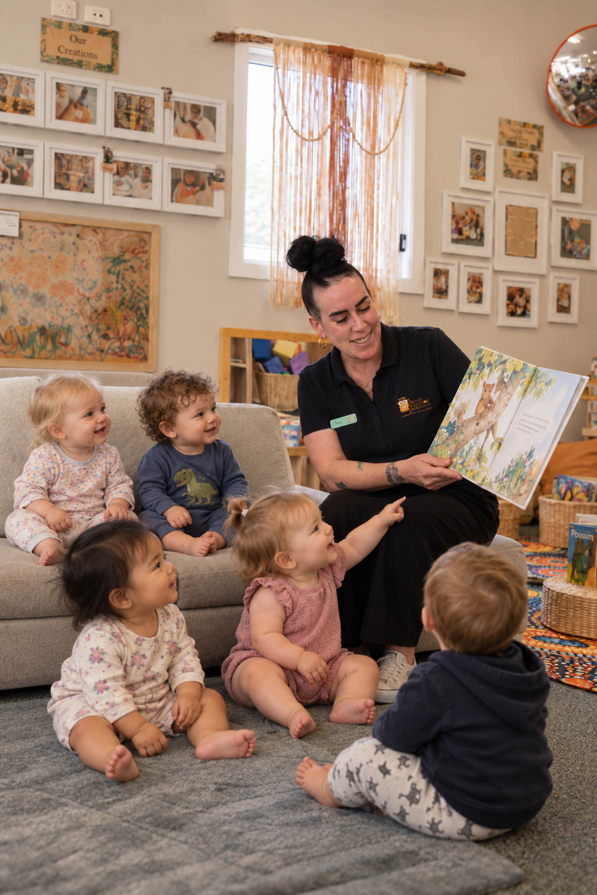 Children gathered for story time